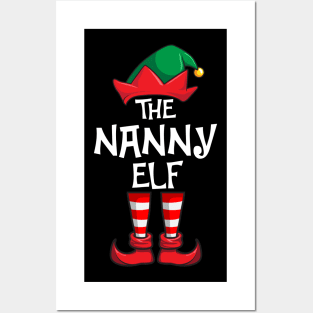 Nanny Elf Matching Family Christmas Posters and Art